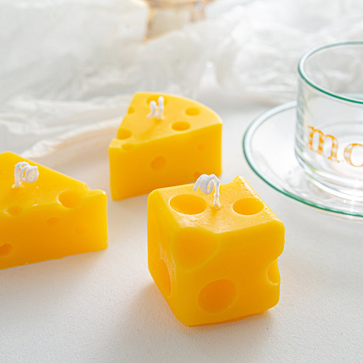 Emmental-Style Wedge Soy Wax Candle Tabletop Accent