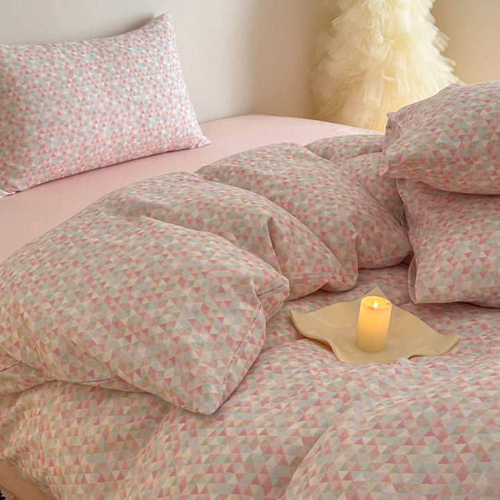 Cotton percale duvet cover and pillowcase set