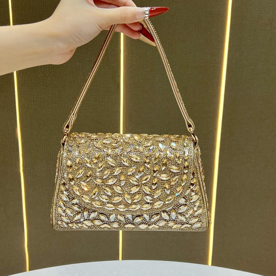 Ornate Crystal Detail Evening Handbag
