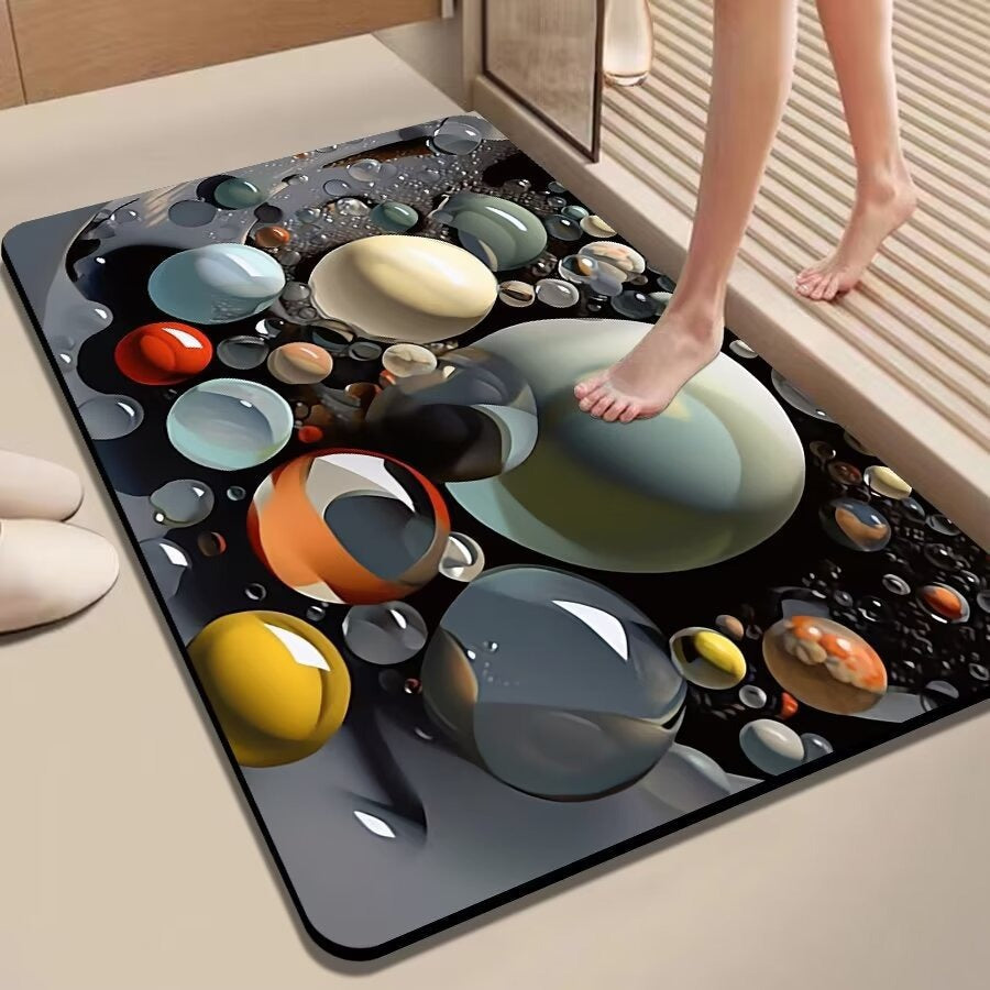 Colorful Pebble-Themed Floor Mat Kalsten