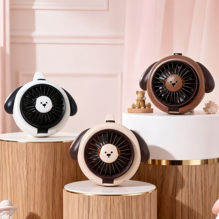 Ladies Hand Fan in playful dog design Kalsten