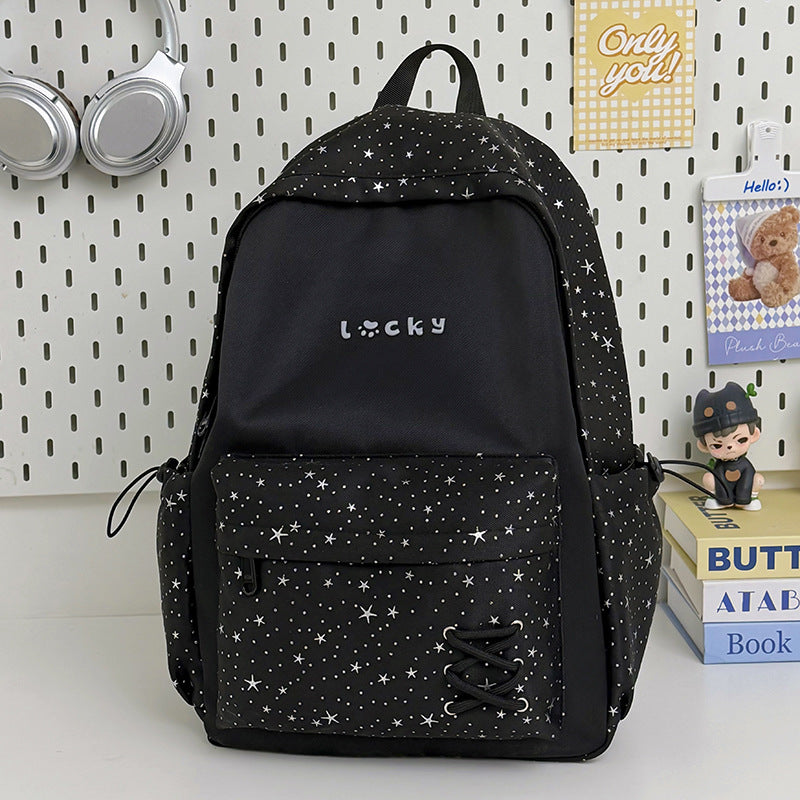 Stylish Star-Printed School Backpack Kalsten 1791205171