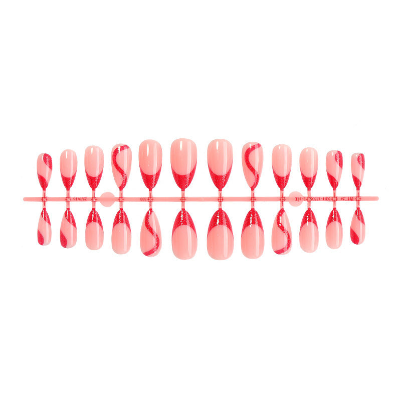 Acrylic nail set with modern tips and glitter accents Kalsten