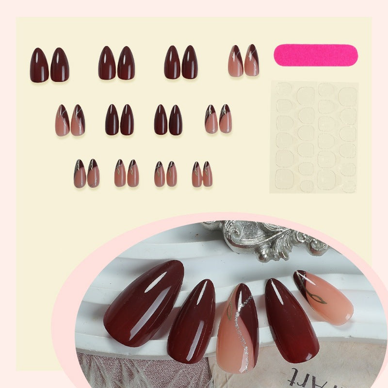 Nail set with glossy finish and elegant designs Kalsten