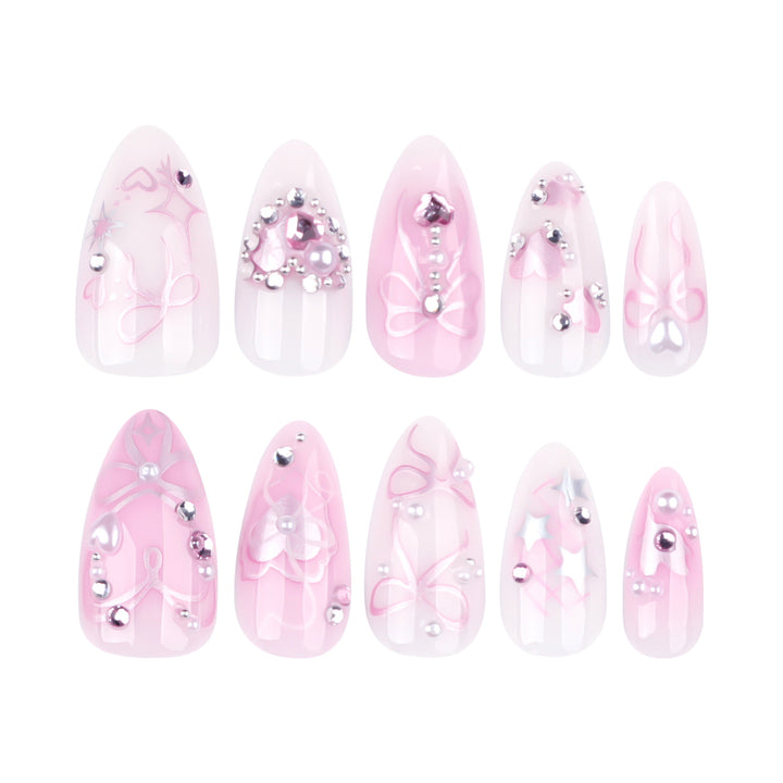 Artificial nail art with delicate jewelry design Kalsten