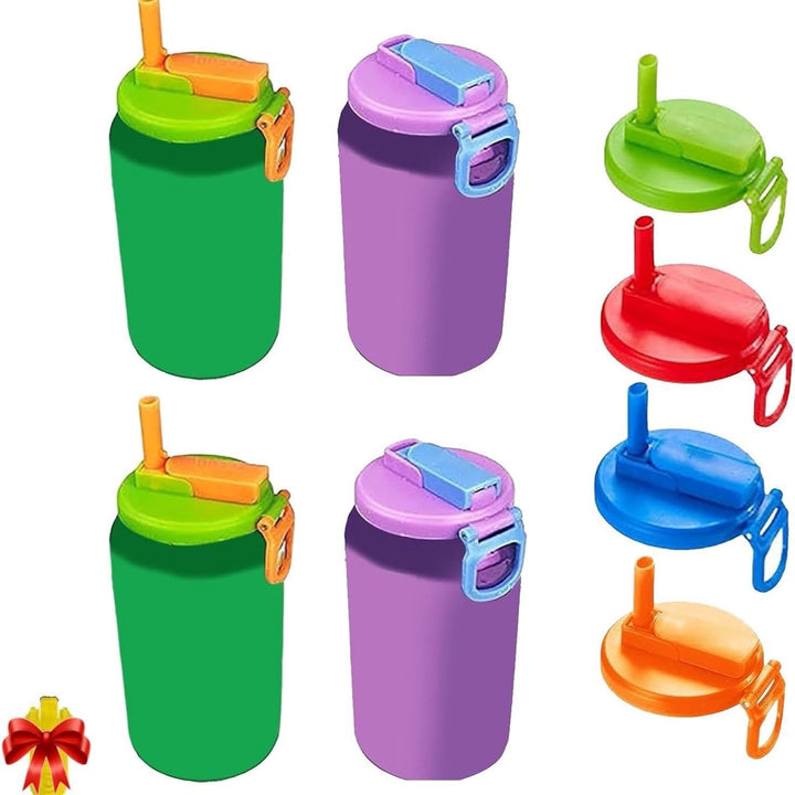 Universal Insulated Bottle Replacement Flip Straw Lid With Locking Carry Loop