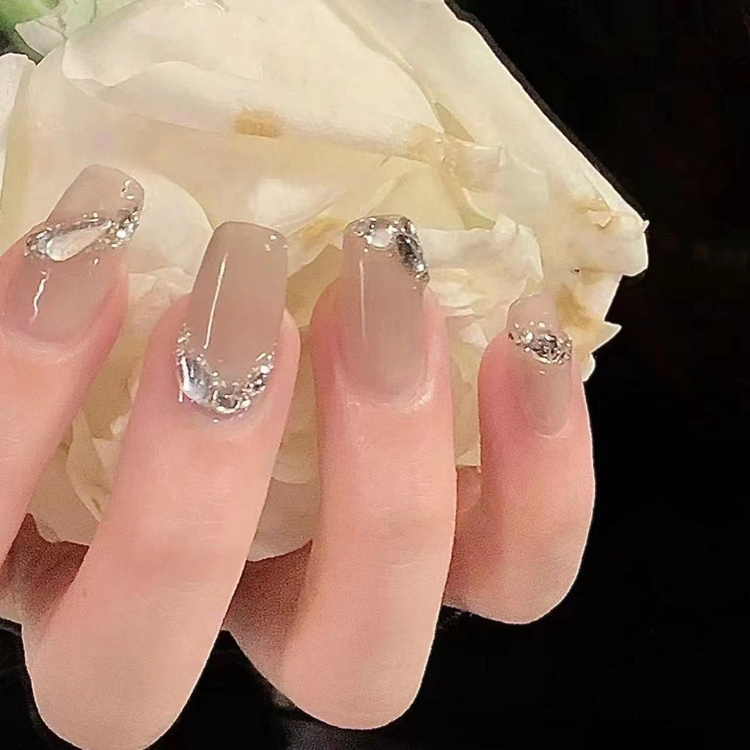 Premium Crystal-Embellished Press-On Nails