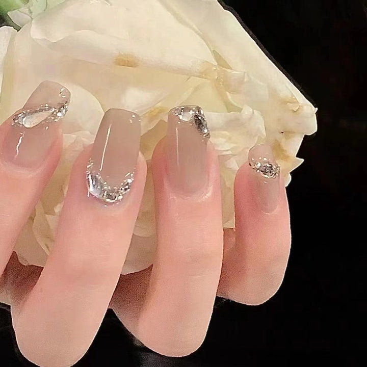 Premium Crystal-Embellished Press-On Nails