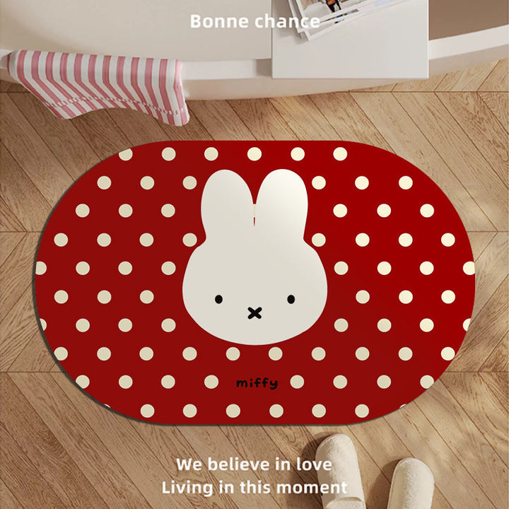 Playful Bunny-Themed Bath Mat