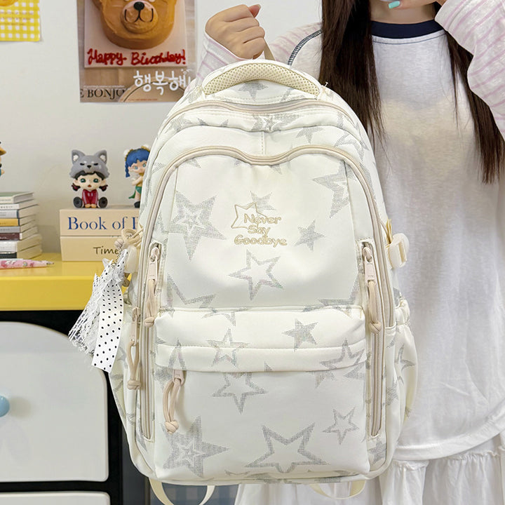 Stylish Star-Embellished School Backpack Kalsten