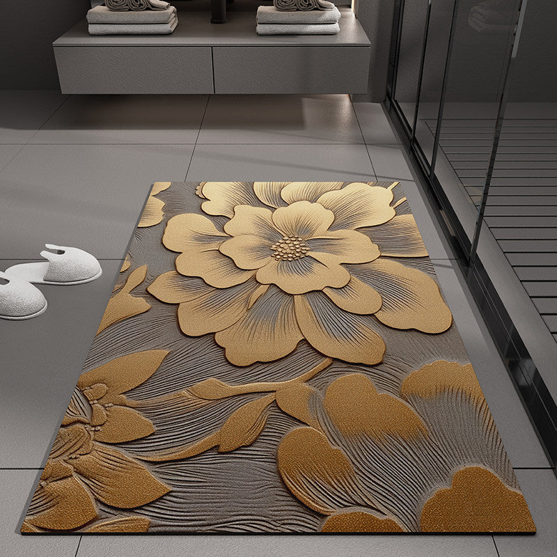 Floral Embossed Bath Mat
