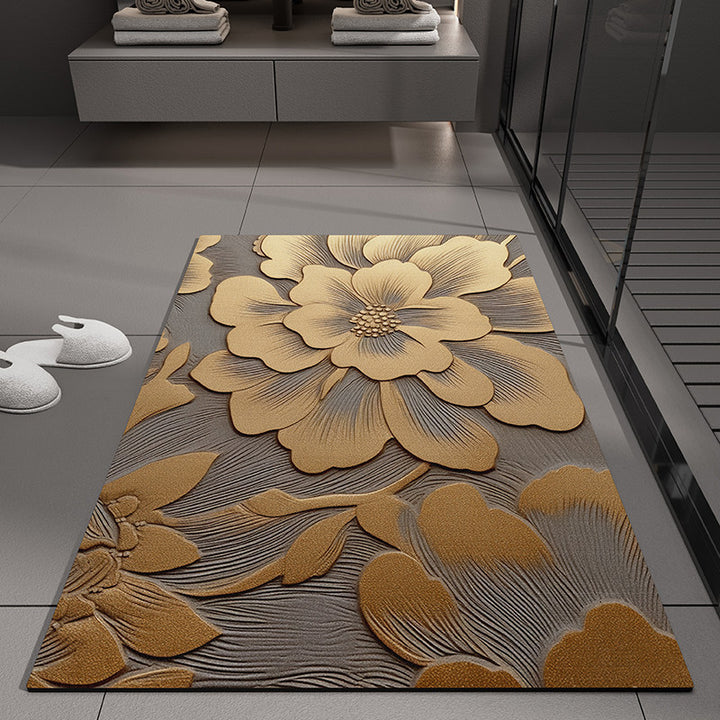Floral Embossed Bath Mat