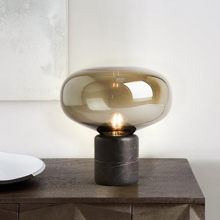 Elegant Glass Table Lamp with Marble Base