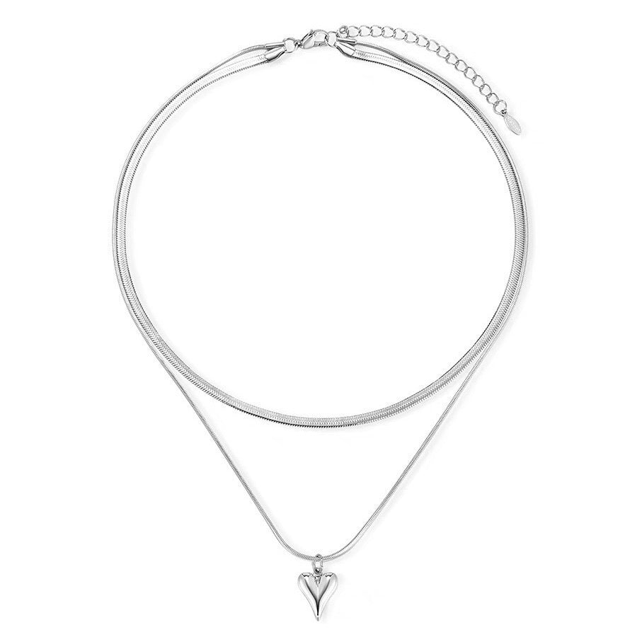 Layered Heart Pendant Necklace Kalsten