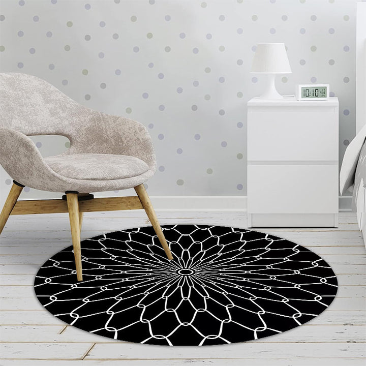 Floral Patterned Round Area Rug Kalsten