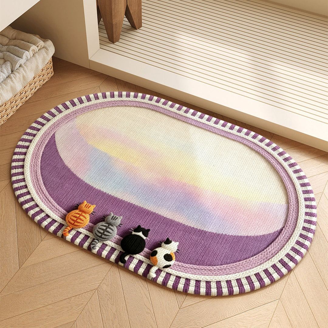 Decorative Cat-Themed Area Rug