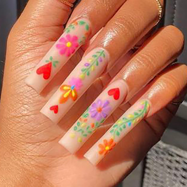 Decorative Floral Press-On Nails Kalsten