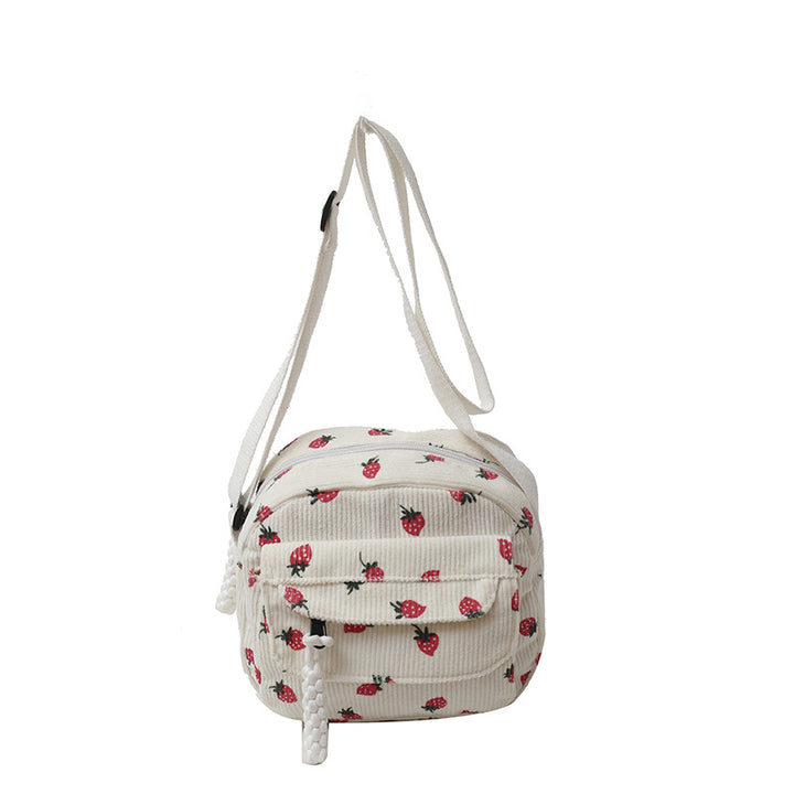 Stylish Corduroy Crossbody Bag