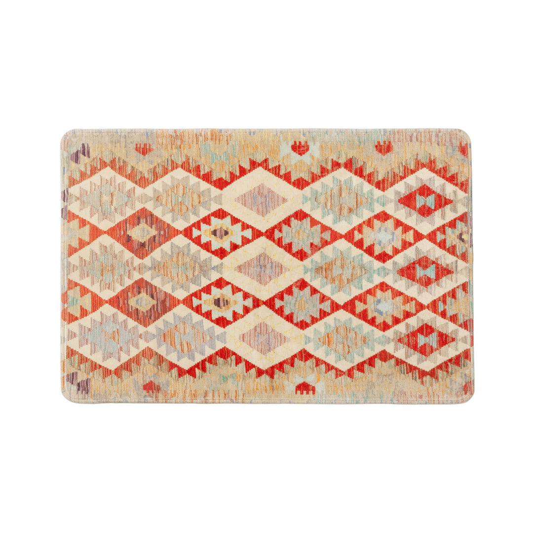 Oriental rug in Persian medallion style, machine-knotted short pile rug Kalsten