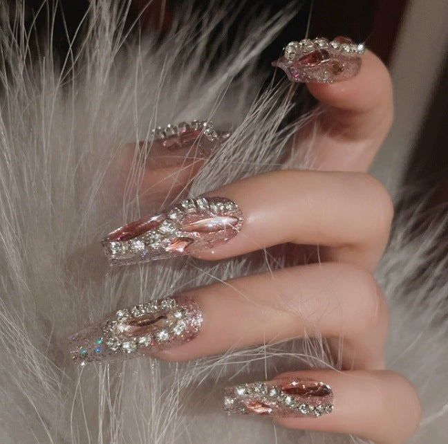 Artistic Crystal-Embellished Nail Enhancements Kalsten