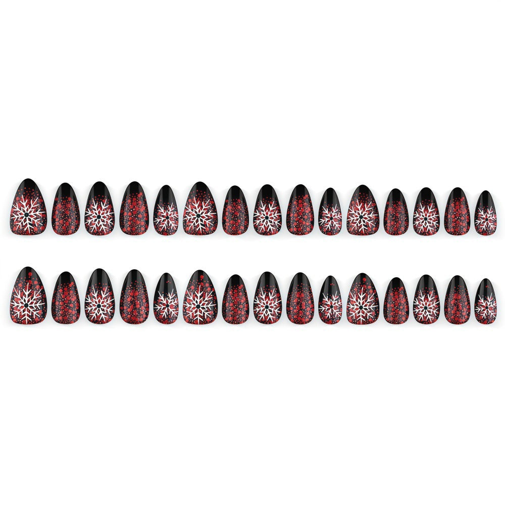 Artificial Winter Nails with Snowflake Pattern Kalsten
