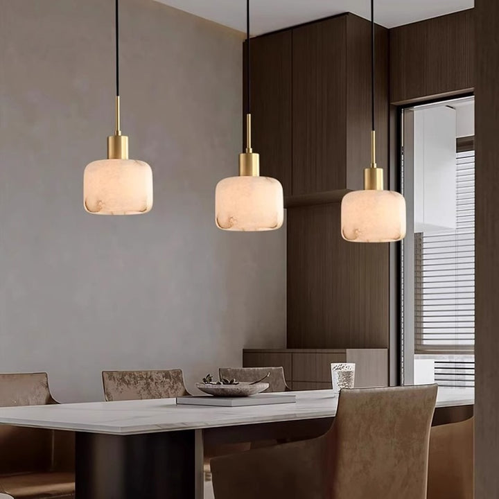 Modern Glass and Brass Pendant Light