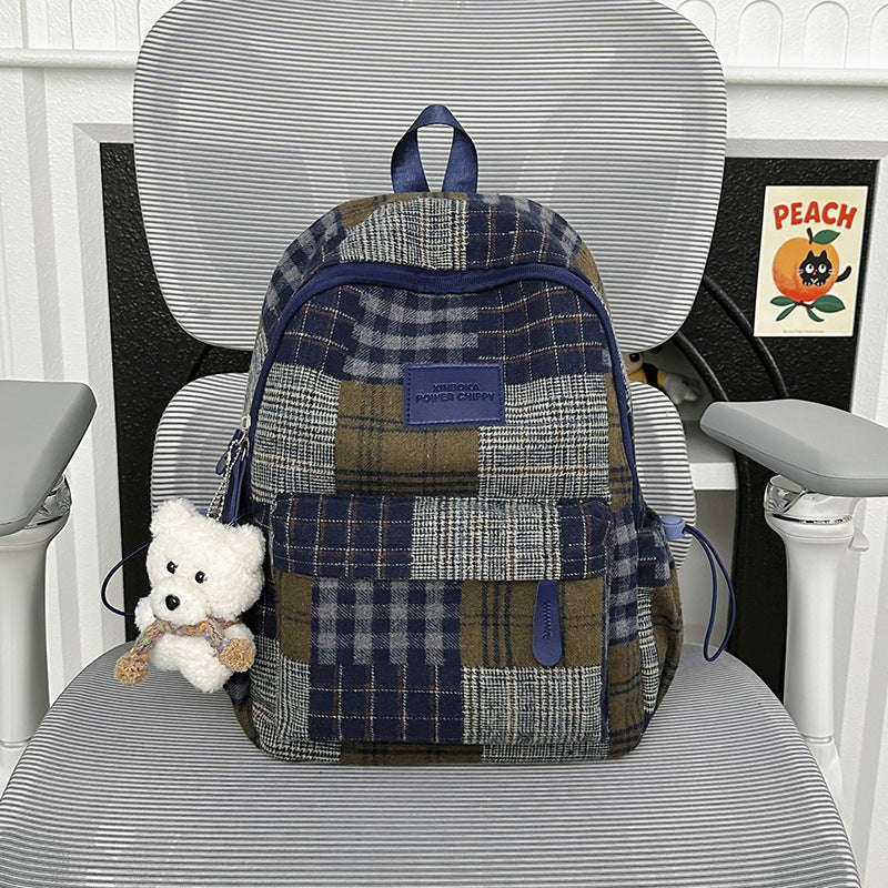 Stylish Vintage Plaid Backpack Kalsten