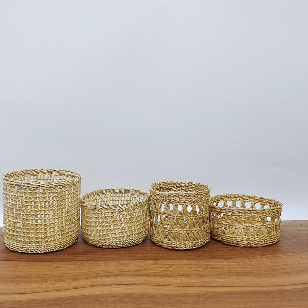 Handmade Natural Fiber Decorative Basket Kalsten