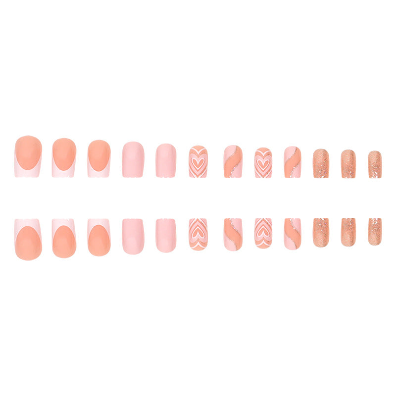 Deluxe Heart-Design Press-On Nails Kalsten