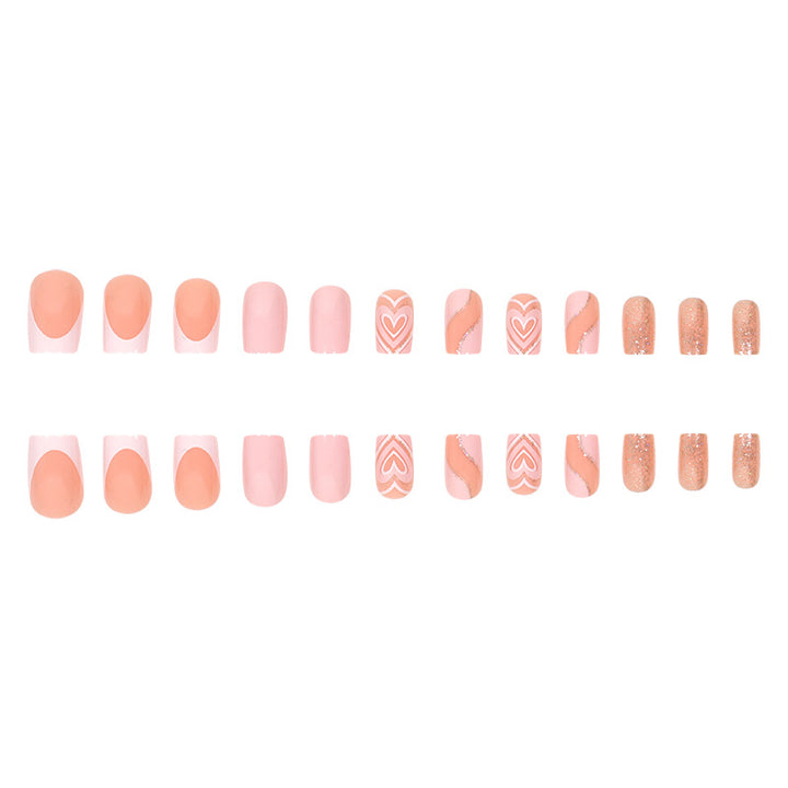 Deluxe Heart-Design Press-On Nails Kalsten