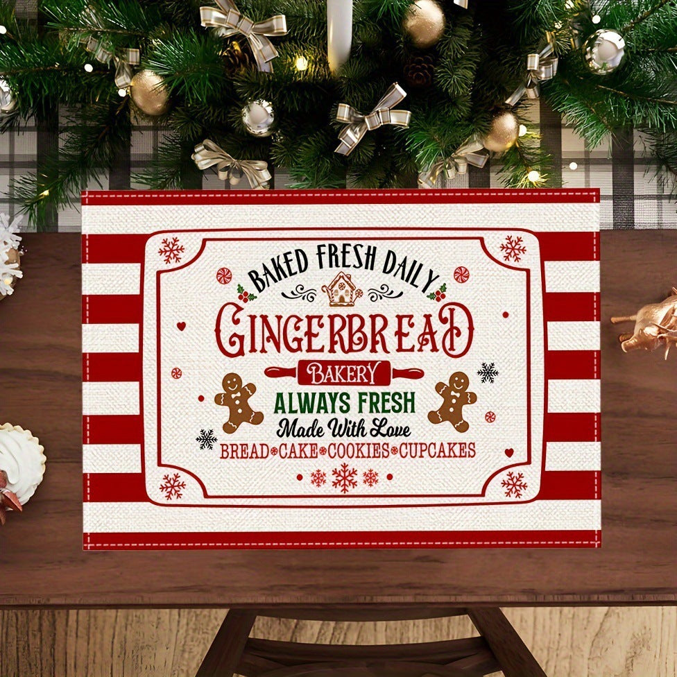 Festive Christmas-Themed Kitchen Mat