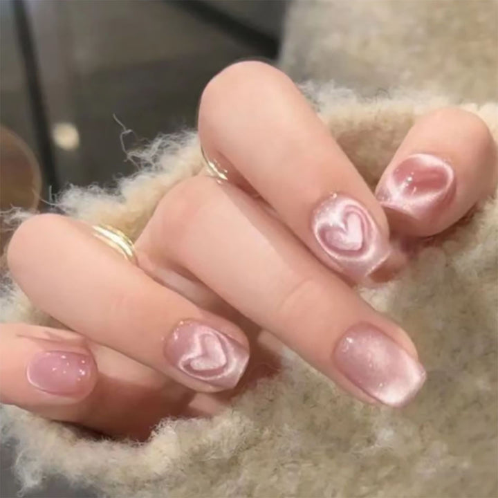 Heart-Designed Press-On Nails