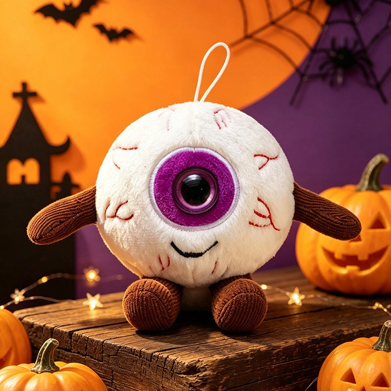 Plush Halloween pendant with large monocular and hanging loop