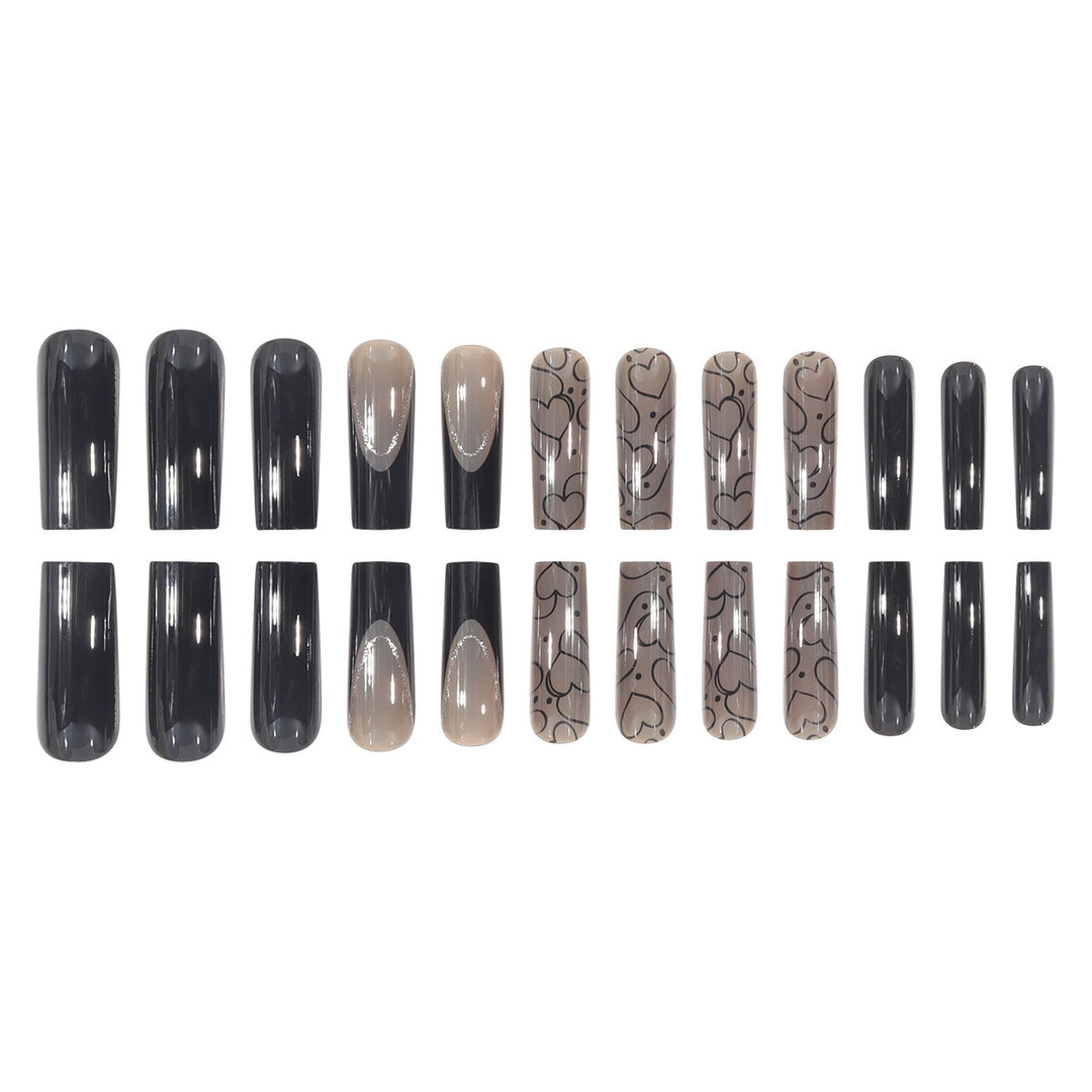 Artistic Heart-Patterned Stiletto Press-On Nails Kalsten
