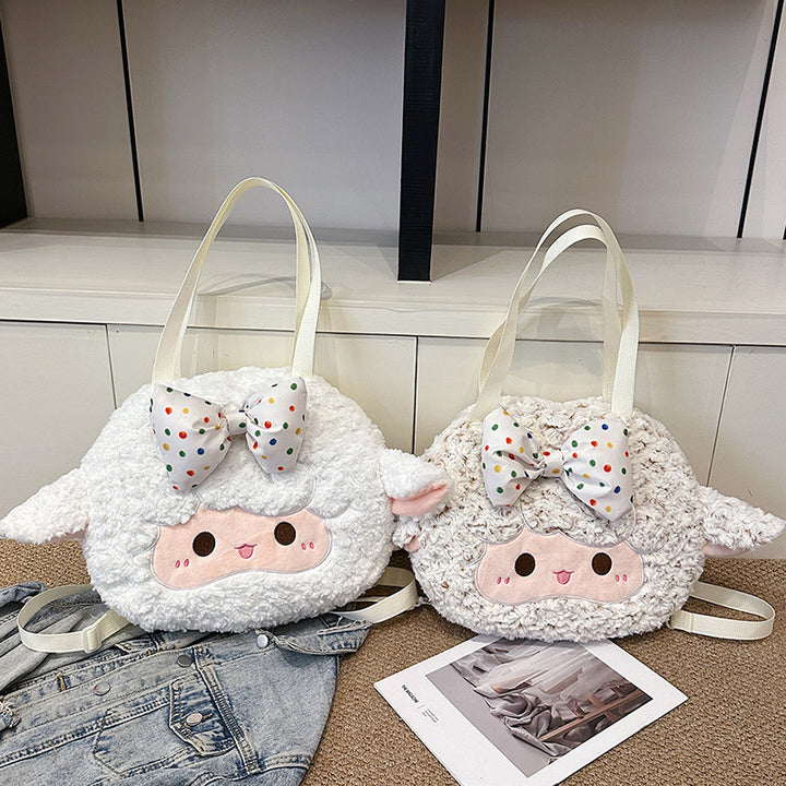 Plush Backpack with Cute Lamb Design Kalsten