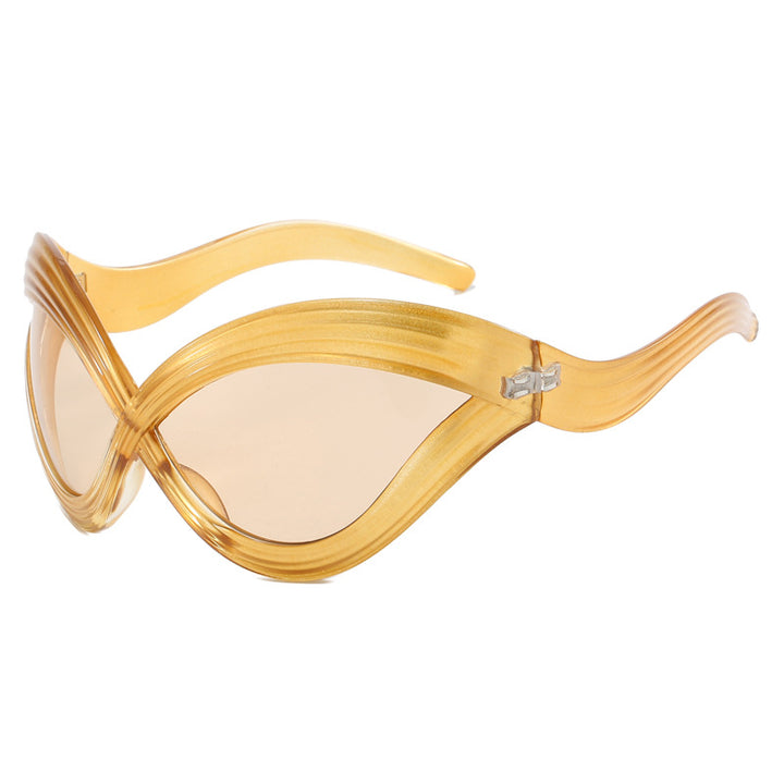 Women trendy designer sunglasses with curved frame Kalsten
