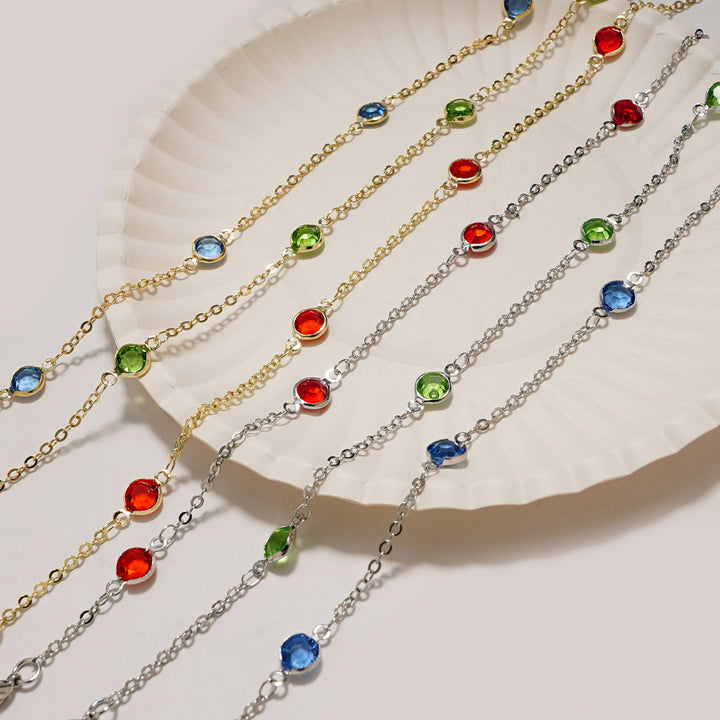 Elegant Crystal-Embellished Eyewear Chain kalsten