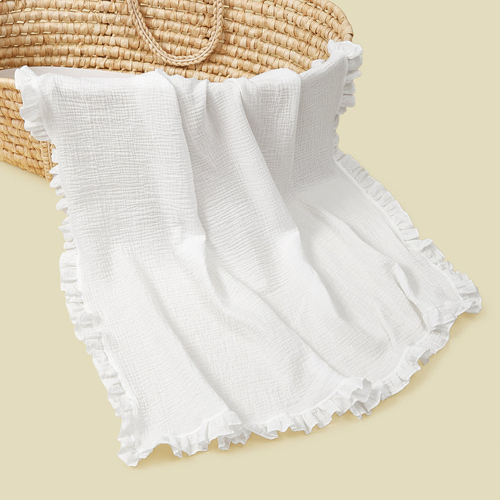 Soft Muslin Blanket with Ruffled Edges kalsten