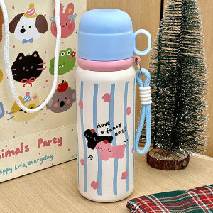 Women's Insulated Water Bottle with Secure Carry Handle and Creative Animal Design Kalsten