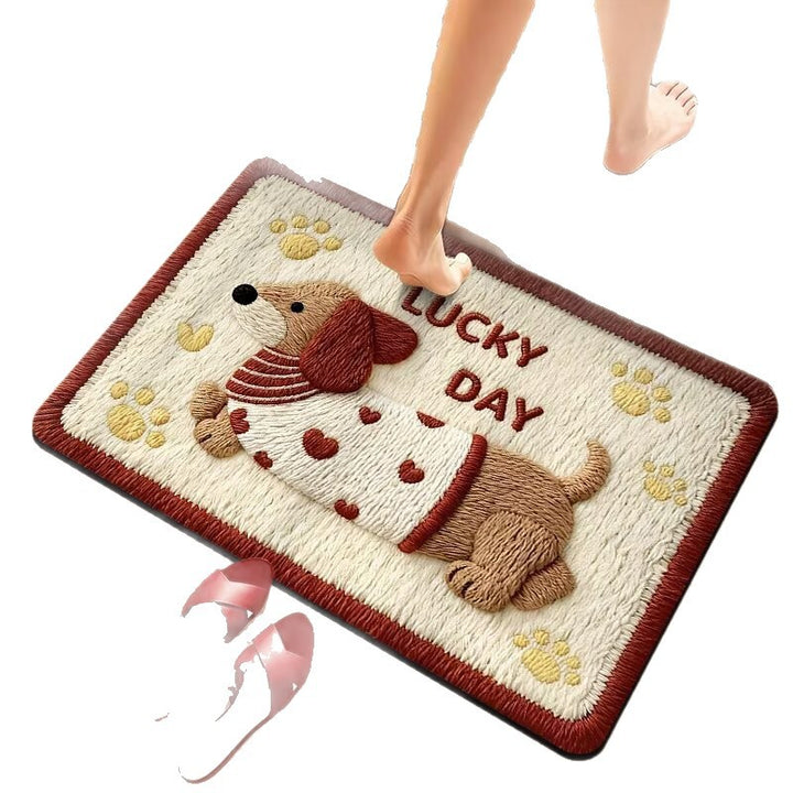 Cute Puppy-Themed Plush Bath Mat Kalsten