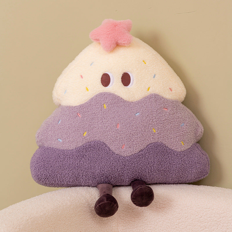 Plush cat cuddle pillow with large glitter eyes