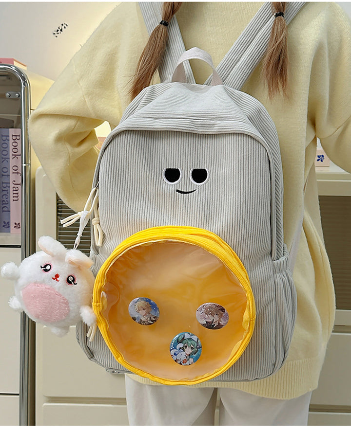Backpack with Transparent Viewing Window and Animal Pendant Kalsten