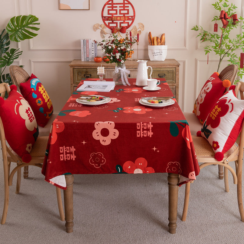 Vibrant Floral Print Table Cover