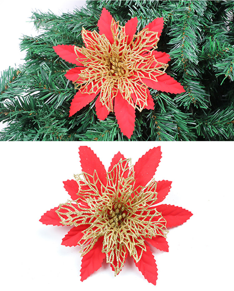 Glittering Holiday Floral Accent Ornament Kalsten