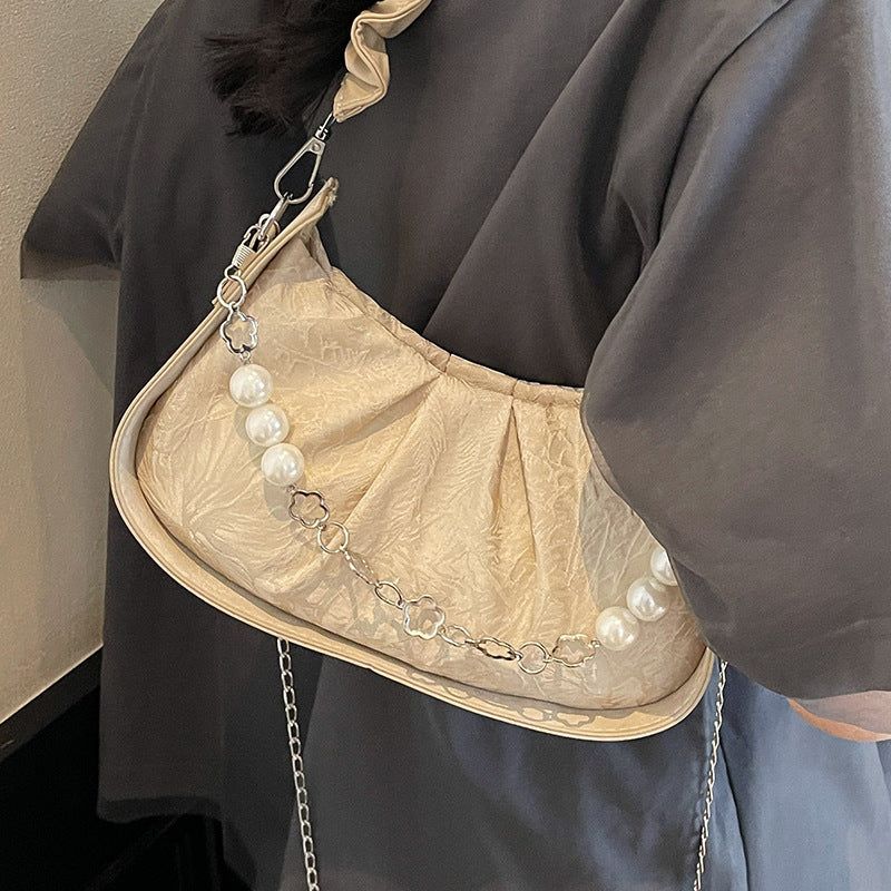 Elegant Pearl-Embellished Clutch
