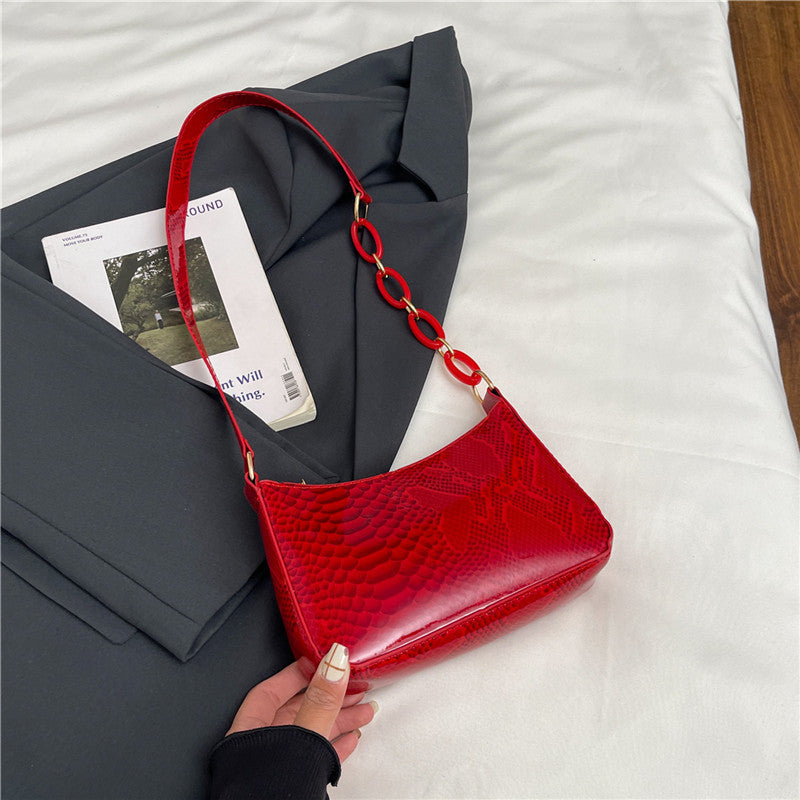 Stylish Textured Snakeskin Effect Handbag Kalsten