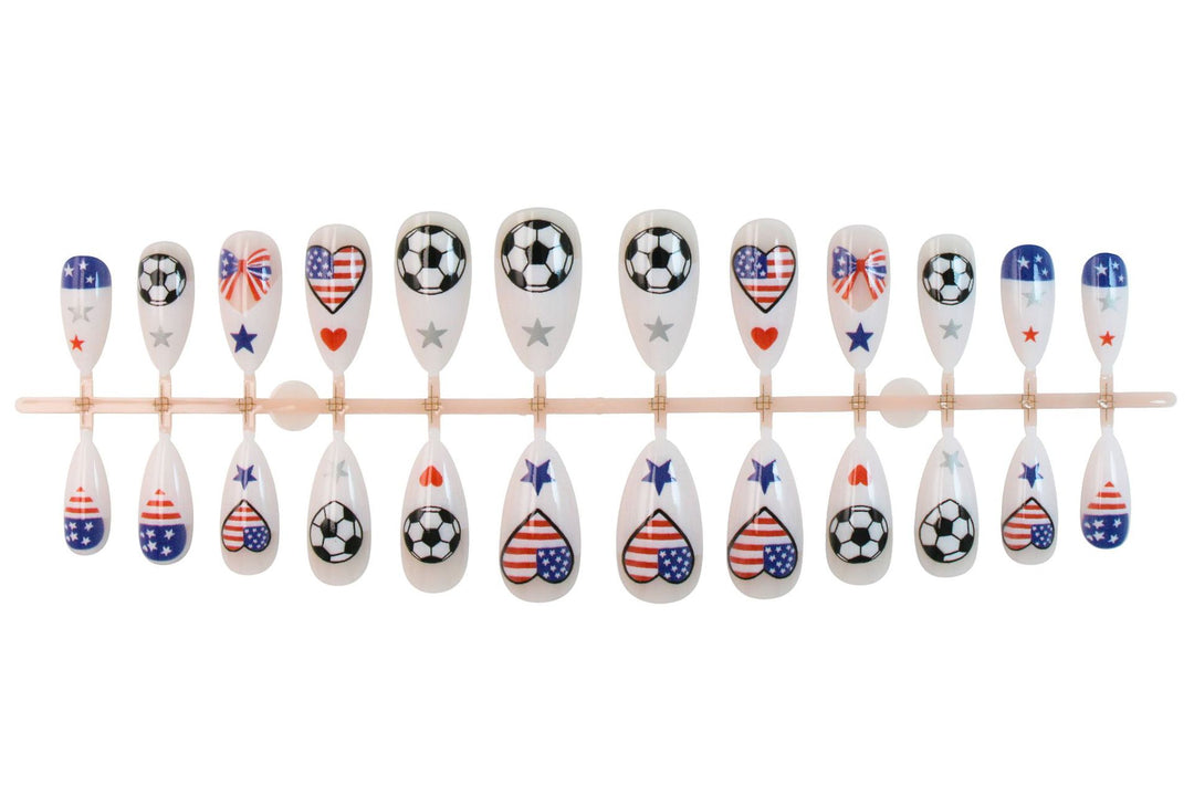 Creative Nail Art Set with Sports Motifs and Patriotic Symbols Kalsten
