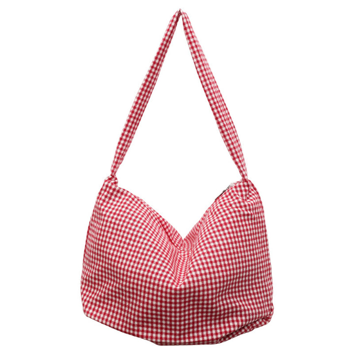 Cozy Gingham Print Shoulder Bag