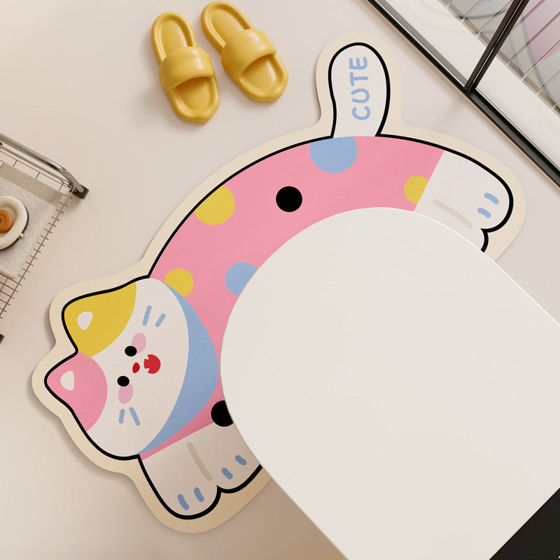 Playful Cat Shaped Bath Mat
