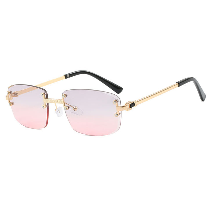 Women's elegant square sunglasses with transparent lenses and high-quality metal frame Kalsten